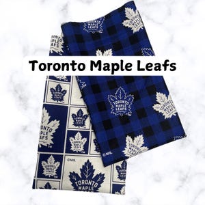Stoff / NHL / Toronto Maple Leafs / Fat Quarters / Weiß und kariert / NHL Stoff