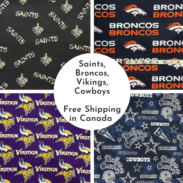 NFL / Fabric / Denver Broncos Fabric / New Orleans Saints Fabric / Minnesota Vikings Fabric / Dallas Cowboys Fabric / NFL Cotton Fabric