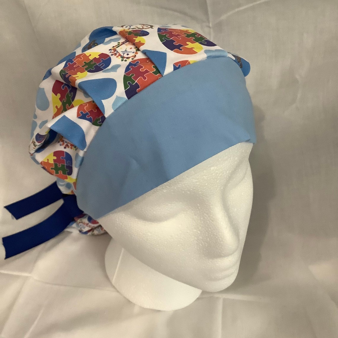 Autism awareness bouffant scrub cap Autism bouffant surgical Etsy