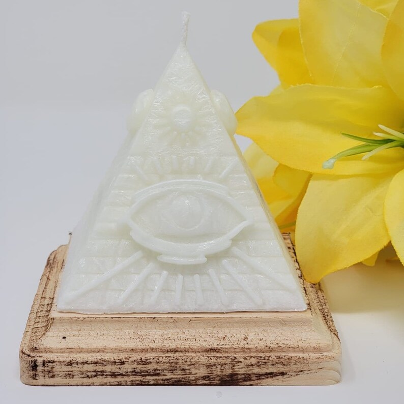CRYSTAL Pyramid Candle Eye of Horus All Seeking Eye Candle Etsy