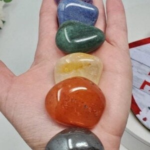 DIPRANA 7 Chakra Stones Set: Natural Crystals for Balance, Meditation, and Positive Energy