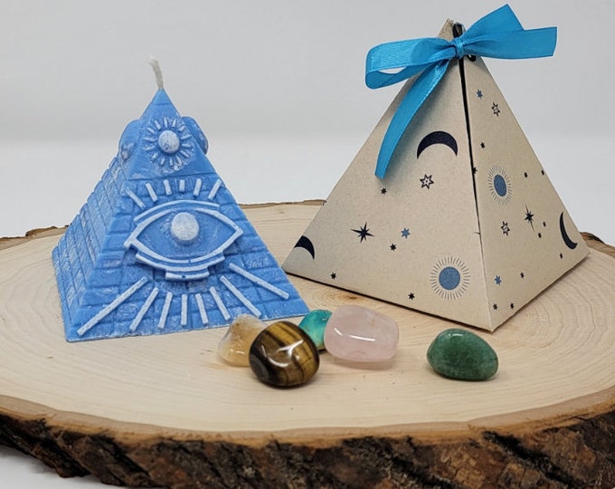 Pyramid Candle With Hidden Crystals: Surprise Spiritual Gift - Etsy