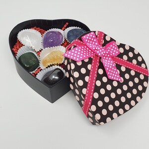 Heart Shaped Crystal Box, Chakra set Gift box, Chakra Healing Gift box