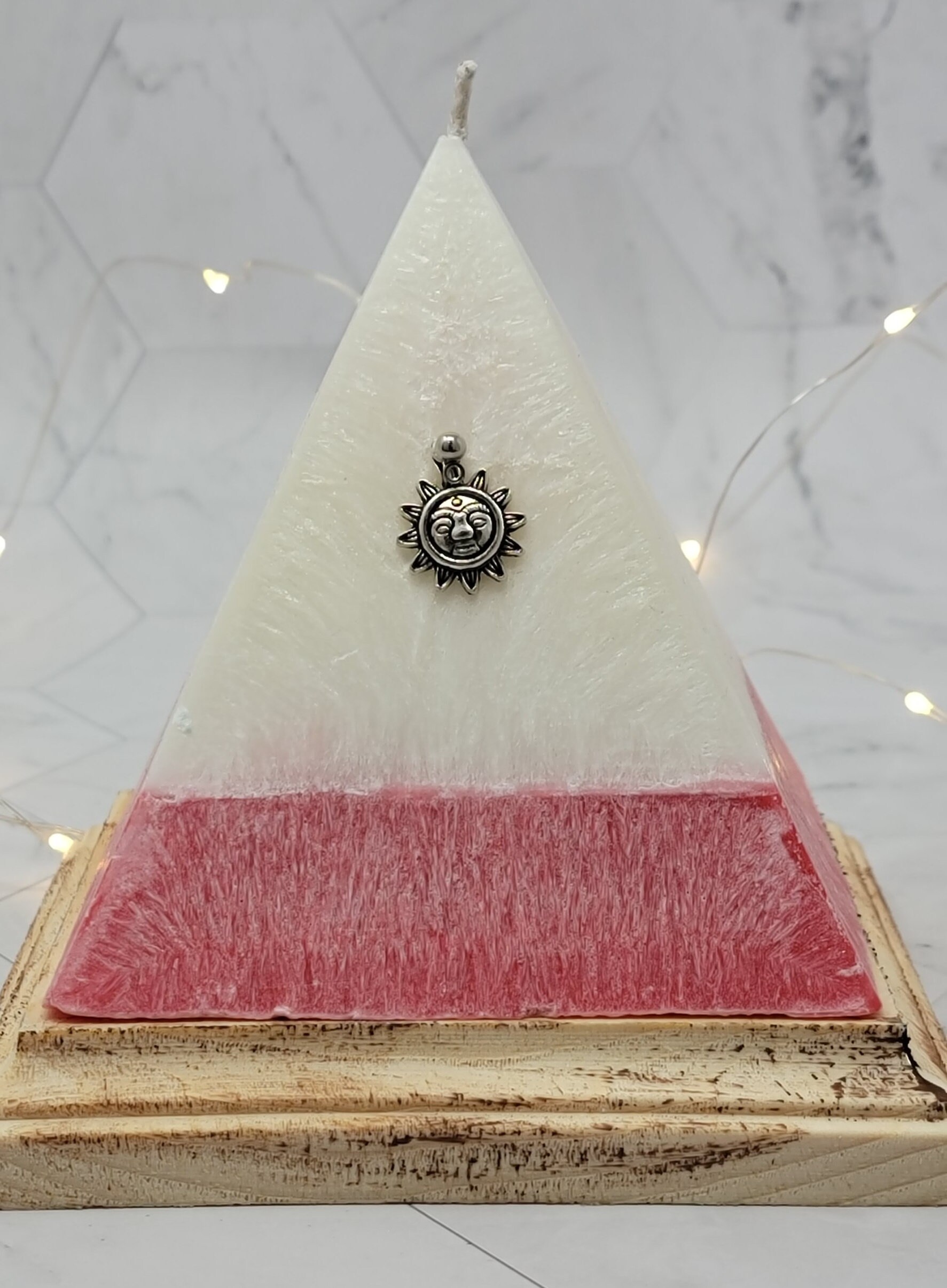 Pyramid Candle With Crystals Inside Surprise Candle With Etsy