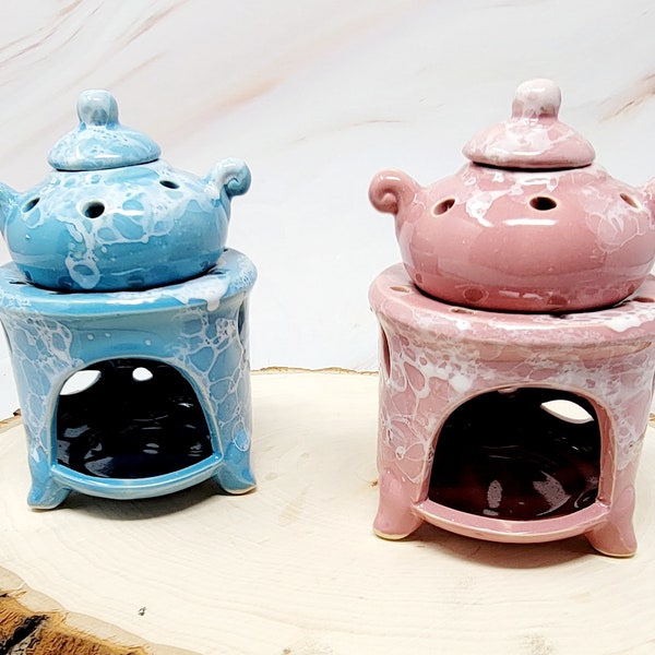 Oil Burner, Portable Oil Burner For Aromatherapy ,  Candle wax burner, Tea light candle, Ceramic Teapot Tealight Oil Burner