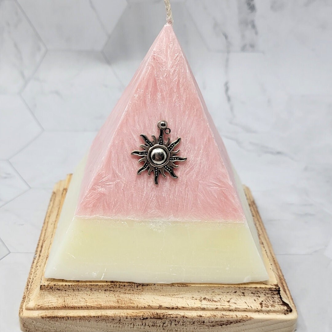 Pyramid Candle With Crystals Inside Surprise Candle With Etsy