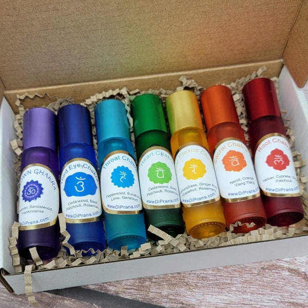 Chakra Crystal Intention Oils Reiki Infused Chakra Oils - Chakras Oil Blend