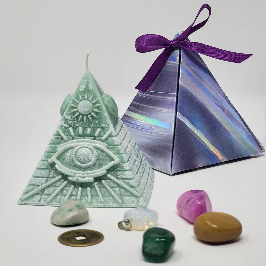 Diprana Handmade Pyramid Candle With Crystal Energy Elevate Etsy