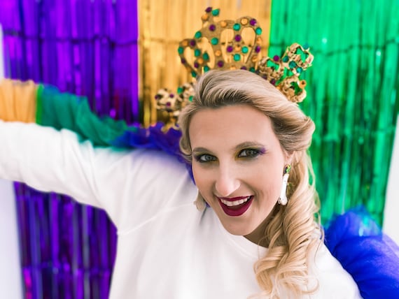 Mardi Gras jeweled Faux leather headband Amazon.com : Pearly Knotted Women Headband Luxury Jeweled  main image 3