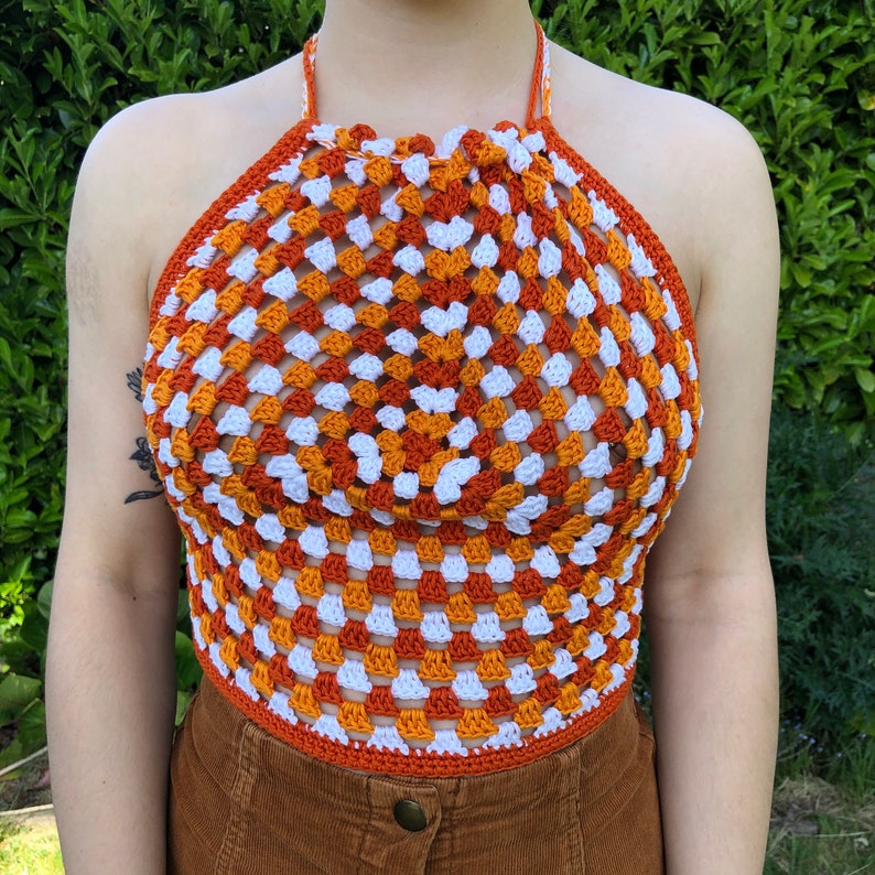 Crochet Halter Neck Top handmade crop top crop top festival | Etsy