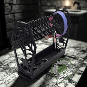 Gothic wooden jewelry holder with bat hangers