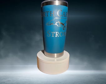 North Carolina strong engraved on a 20oz stainless steel tumbler