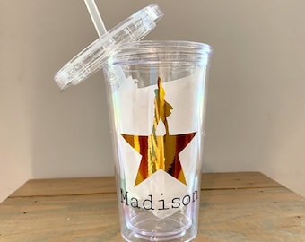 Custom Hamilton Inspired Broadway Name Tumbler Cup Gift