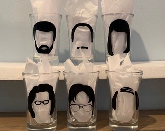 The Office Character Silhouette Dessert 1.5 Oz Shot Glasses Gift