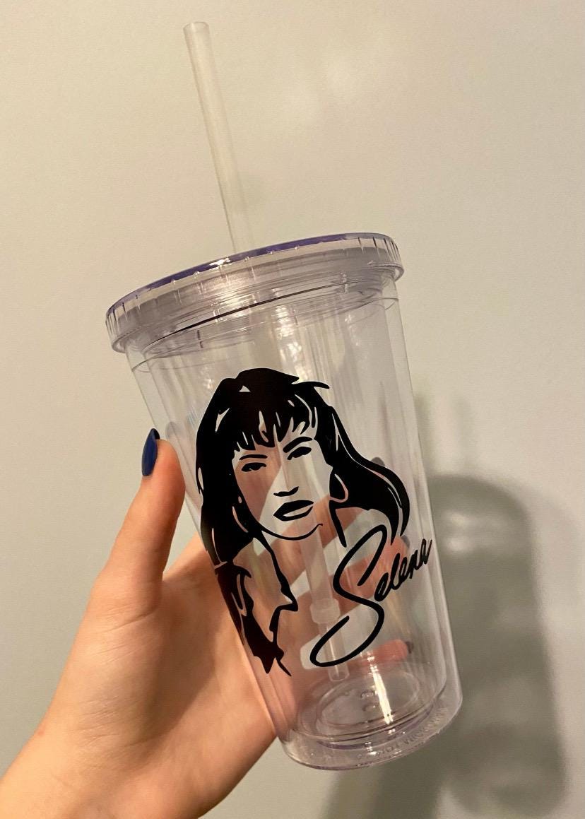 Selena Quintanilla Inspired 16oz Clear Tumbler Cup