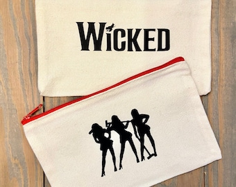 Custom Broadway Musical Inspired Canvas Makeup Pencil Travel Bag
