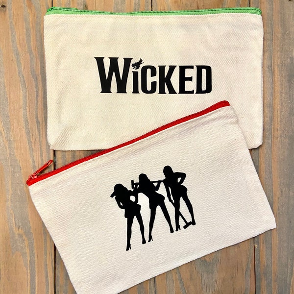 Custom Broadway Musicals Inspired Makeup Mini Canvas Bag Gift