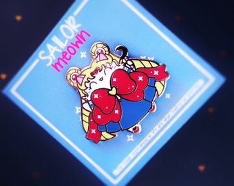 Sailor Moon Cat Enamel Pin • Pretty Kitty Sailor Scout Lapel Pin Set • 90’s Anime Nostalgia • Kawaii Usagi Tsukino • In The Name Of The Moon