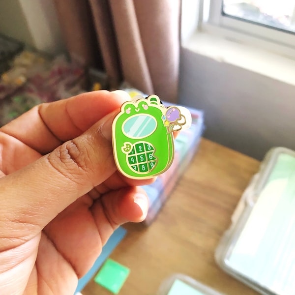 Frog Phone Enamel Pin & Stationery • Lily Pad Frog Cell Phone Pin • Cute Frog Gifts for Women • Kawaii Tadpole Charm with Rainbow • Milf Art