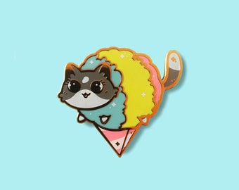 Snow cone Kitty Pin - Snow cone Cat Pin - Cute Cat Pin - Snow cone Pin - Cat Pin - Summer Pin - Enamel Pin - Catushi Studios - Foodie Cats