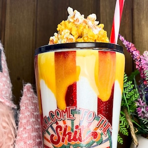 popcorn tumbler coffee tumbler whipped lid 3d topper candy tumbler