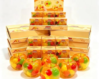 Jumbo-Squishy-Spielzeug in Apfelform, transparentes TPR-Frucht-Stressabbau-Spielzeug, großes Fidget-Spielzeug für Kinder *VORBESTELLUNG*
