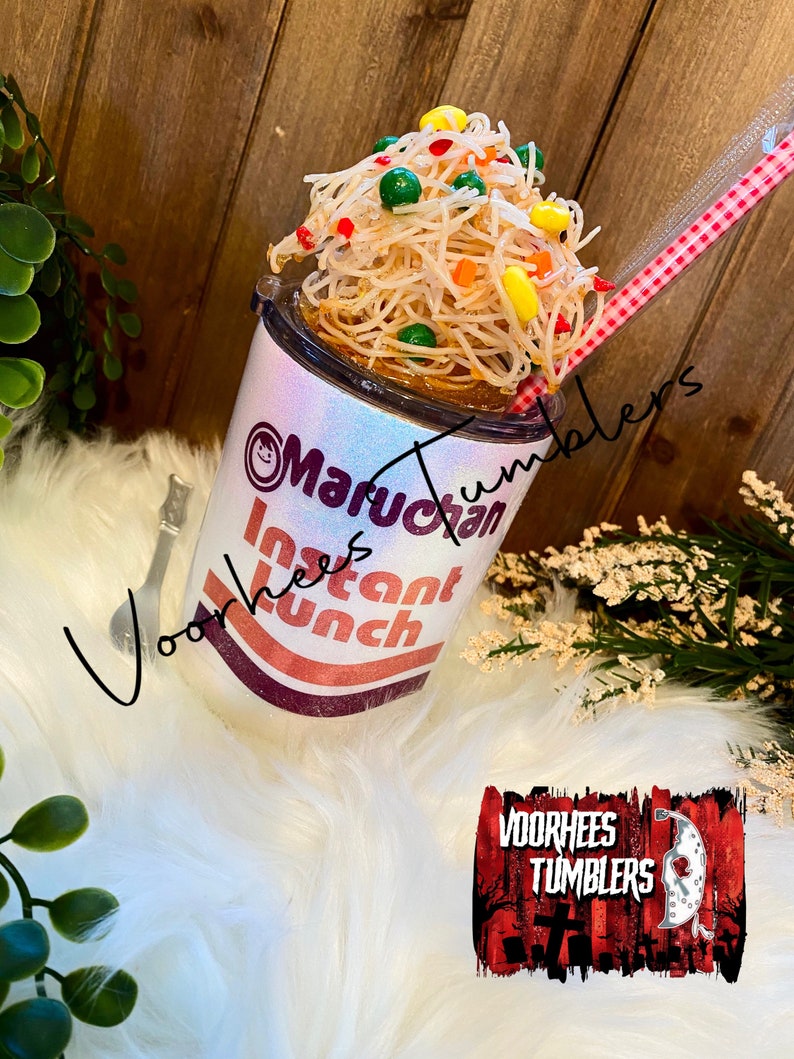 Ramen noodle cup of soup instant lunch metal tumbler fake Etsy