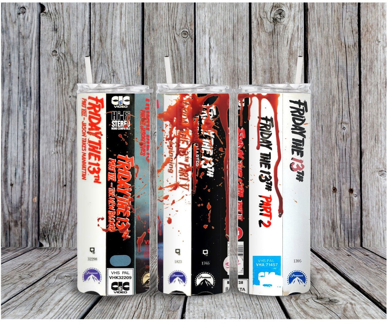 13本まとめVHS Friday the 13th Jason Voorhees Vhs Tape Tumbler Wrap (size Wrap to