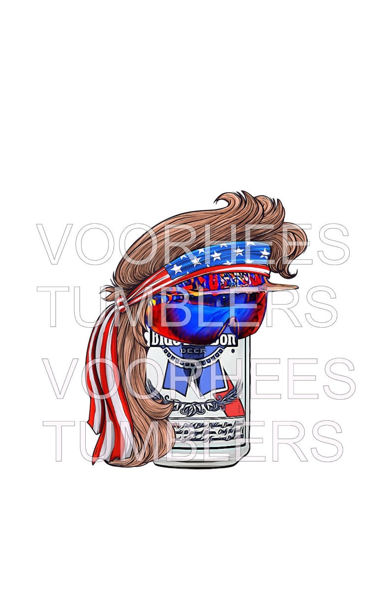 mullet america bière can fan art lunettes de soleil png télécharger fichier numérique chemise tumbler sublimation vinyle imprimable image 1