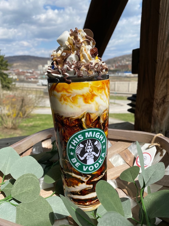 22oz Metal Coffee Tumbler With Whipped Cream Topping Ice Cream