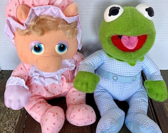 MUPPET BABIES Miss Piggy and Kermit the Frog Hasbro Softies made specially by  Pampers