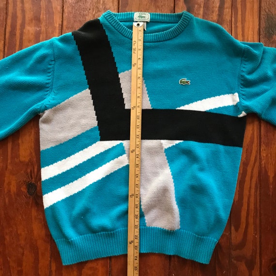 1980s LACOSTE SWEATER abstract design mens Large - image 5