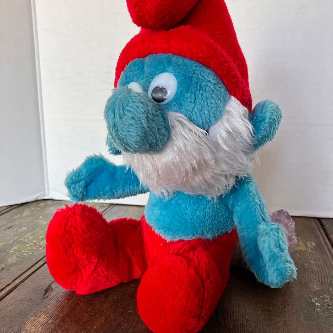 PAPA SMURF Plush Peyo Wallace Berrie Made in Korea Stuffed With