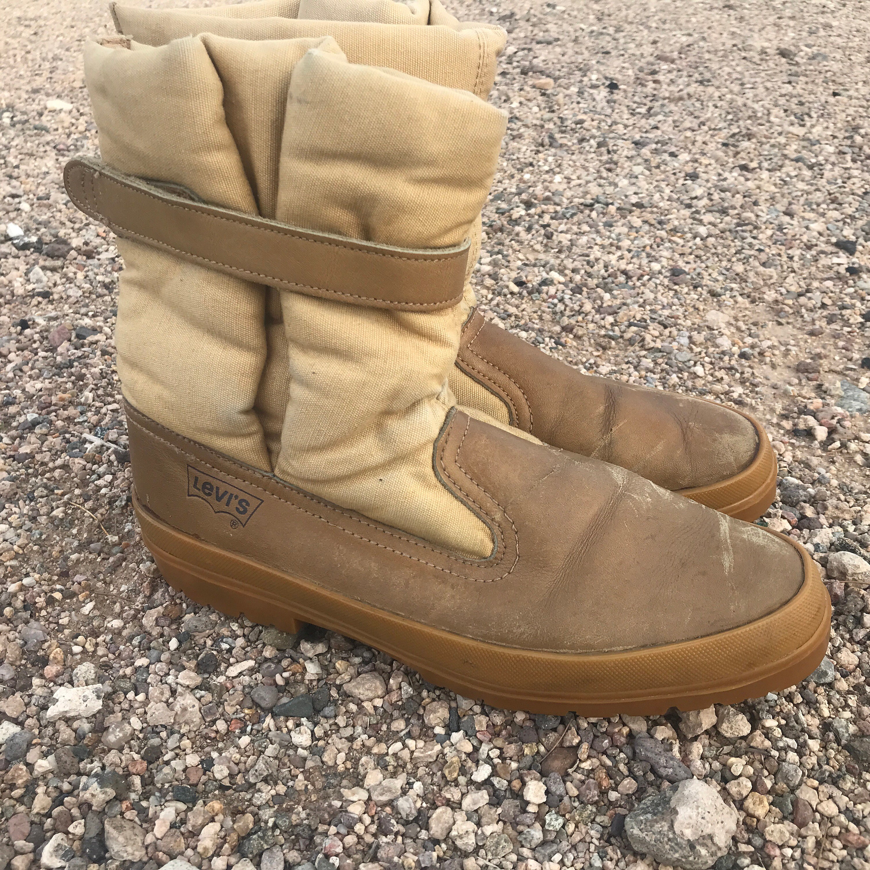 Vintage Levis Winter Boots, Canvas and Leather, Size 9 1/2 D - Etsy
