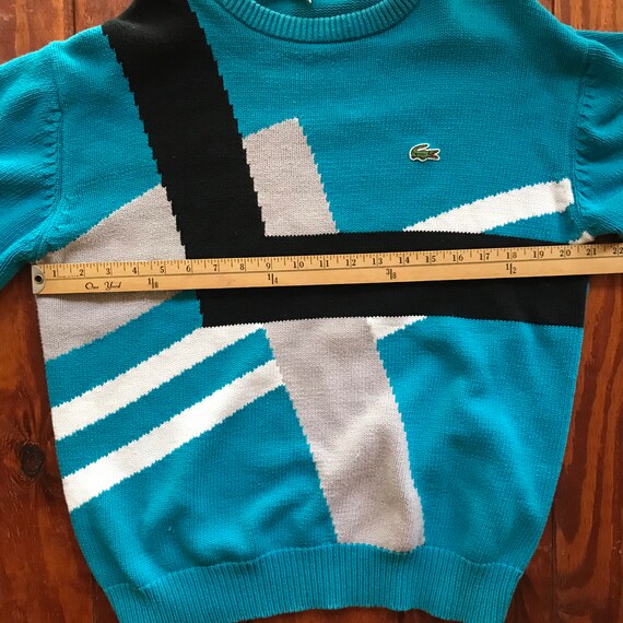 1980s LACOSTE SWEATER abstract design mens Large - image 7