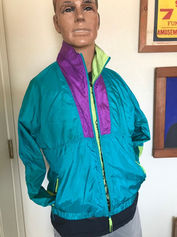 vintage SURF GEAR windbreaker hi vis full zip - Gem