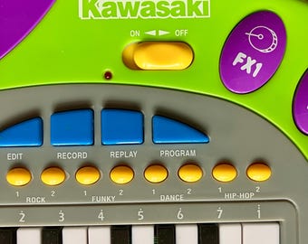 Vintage Kawasaki Keyboard Synthesizer & Mini Rocker Guitar Set - Etsy