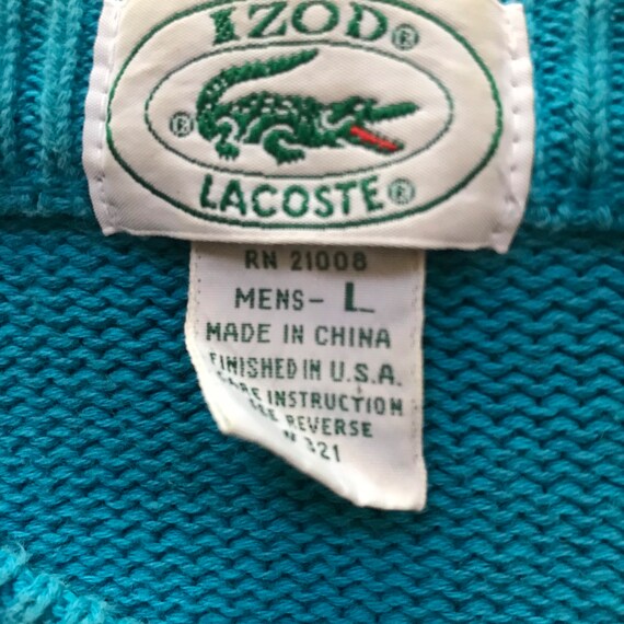 1980s LACOSTE SWEATER abstract design mens Large - image 4