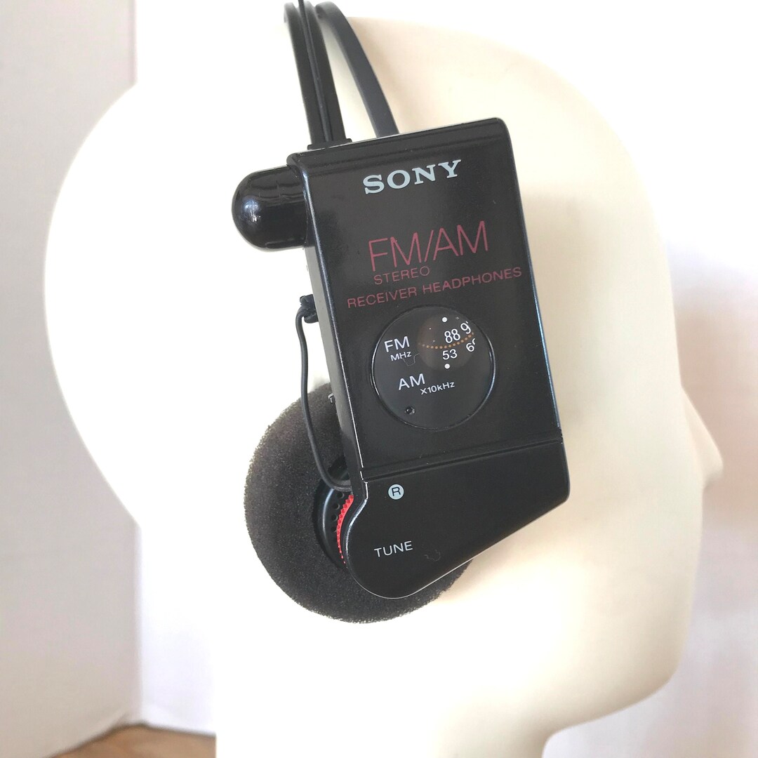 SONY Fm Am Stereo Receiver Headphones Adjustable VINTAGE 80s