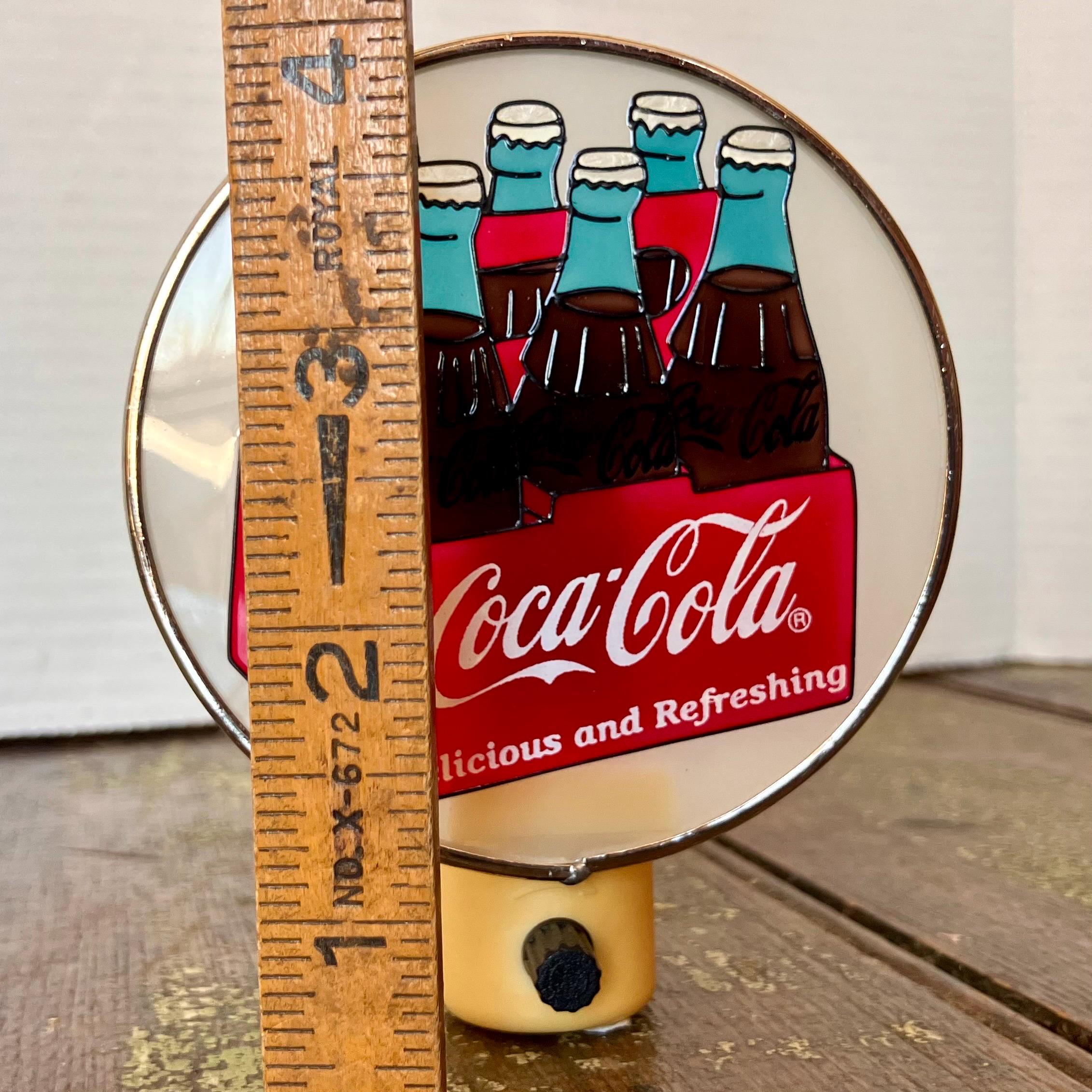 Coca Cola Vintage Stained Glass Nightlight Coke Bottle Plug in