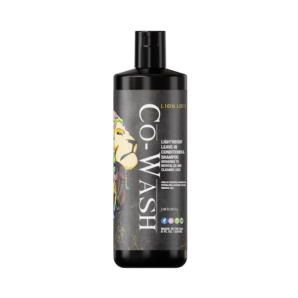 Lion Locs Co-Wash Natural Hair Conditioner & Shampoo, Lightweight Moisturizing for Dreadlocks, Curls and Textured Hair
