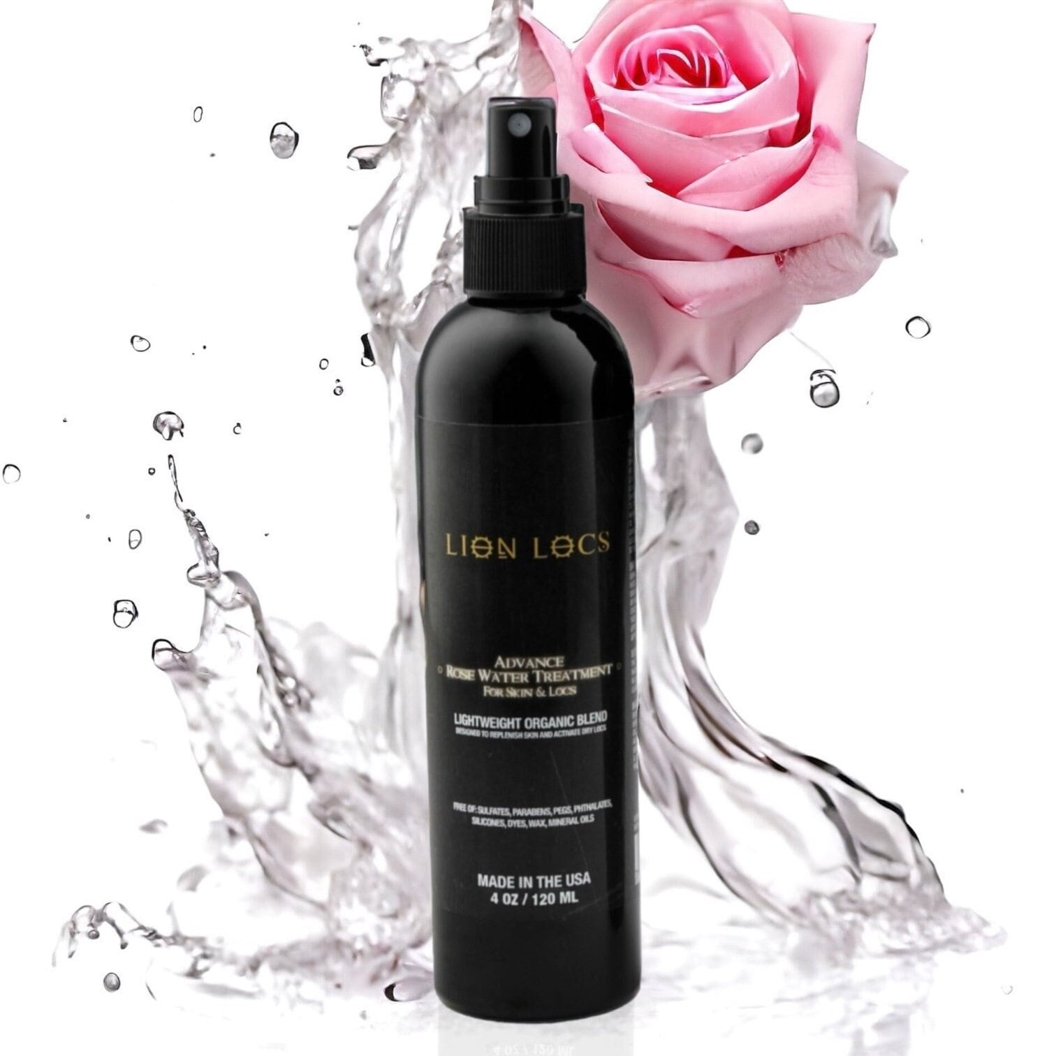 Lion Locs Advanced Rose Water Spray With Aloe, Essential Oils, Vitamins | Light Styling For Dreadlock, Sisterlocks, Microlocs, Brotherlocks