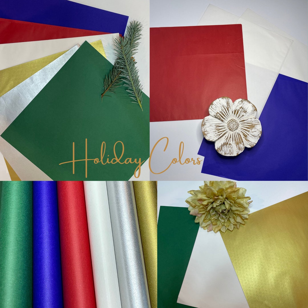 Japanese Silk Paper Holiday Colors, Christmas Colors Mulberry Paper