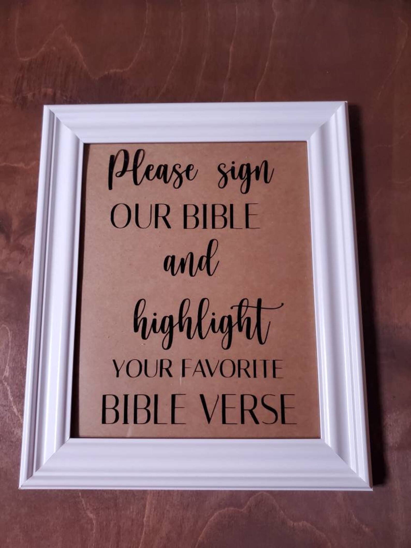 Please Sign Our Bible Wedding Bible Guest Book Table Sign Etsy