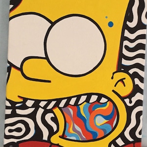 Bart Simpson Trippy Psychedelic Painting acrylic - can customize!  ( Best Seller )