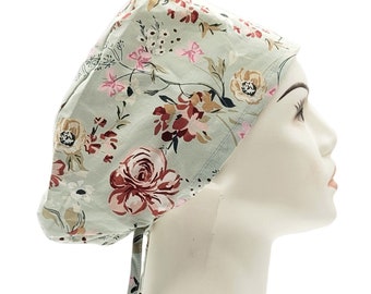 Floral Scrub Hat | Flower Scrub Caps, Women Scrub Caps, Nurse Scrub Hat, Floral Surgical Scrub Hats, Chemo Cap