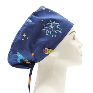 Space Scrub Hat | Space Scrub Caps, Nasa Scrub Cap, Women Scrub Caps, Nurse Scrub Hat, Space Surgical Hats for Women