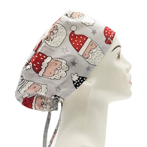 Christmas Scrub Hat | Christmas Scrub Caps, Women Scrub Caps, Christmas Surgical Scrub Caps, Surgical Scrub Hats with Buttons, Nurse Hat