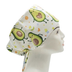 Avocado Scrub Hat | Fruit Scrub Cap, Womens Scrub Cap, Avocado Surgical Caps, Nurse Scrub Hat, Surgical Scrub Hats, Chemo Cap