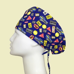 Blue Surgical Scrub Hat with Buttons | Unisex Scrub Hats, Nurse Scrub Hat, Dentist Scrub Caps, Dental Scrub Hat, Medical Cap